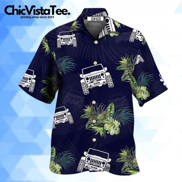 Jeep Lover Tropical Leaf Hawaiian Shirt