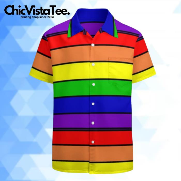 LGBT Pride Rainbow Flag Pattern Proud Lgbtq Vintage Hawaiian Shirt