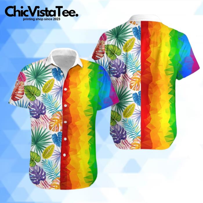 LGBT Summer Vacation Lgbt Low Poly Hawaiian Shirt
