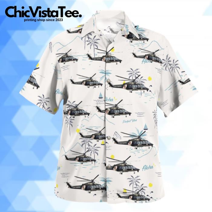 Maryland State Police Trooper 5 Helicopter Hawaiian Shirt