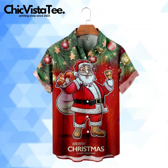 Merry Christmas Fun Santa Is Bringing A Bell Happy New Year Hawaiian Shirt