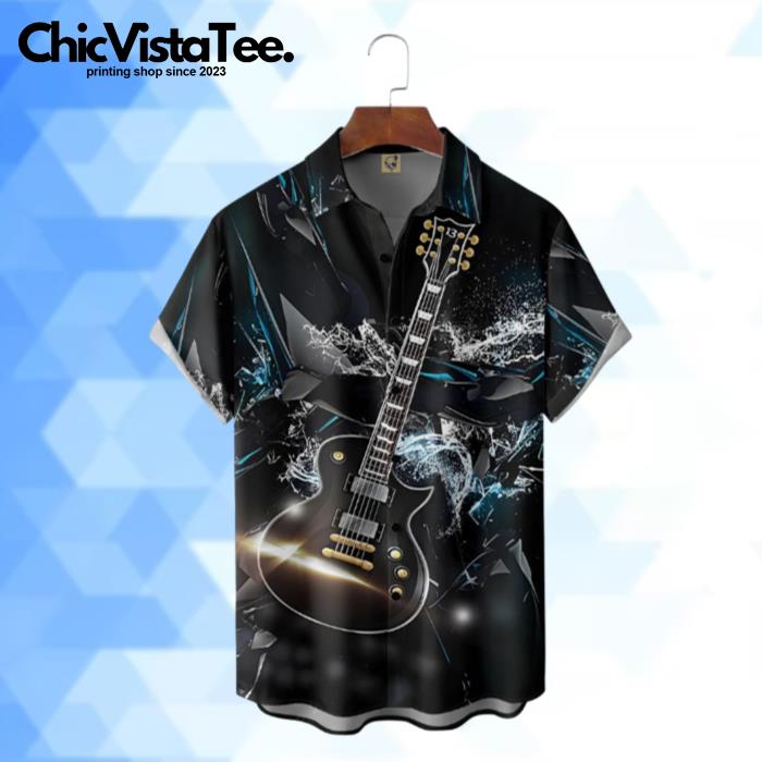 Music Guitar Rock Style Hawaiian Shirt