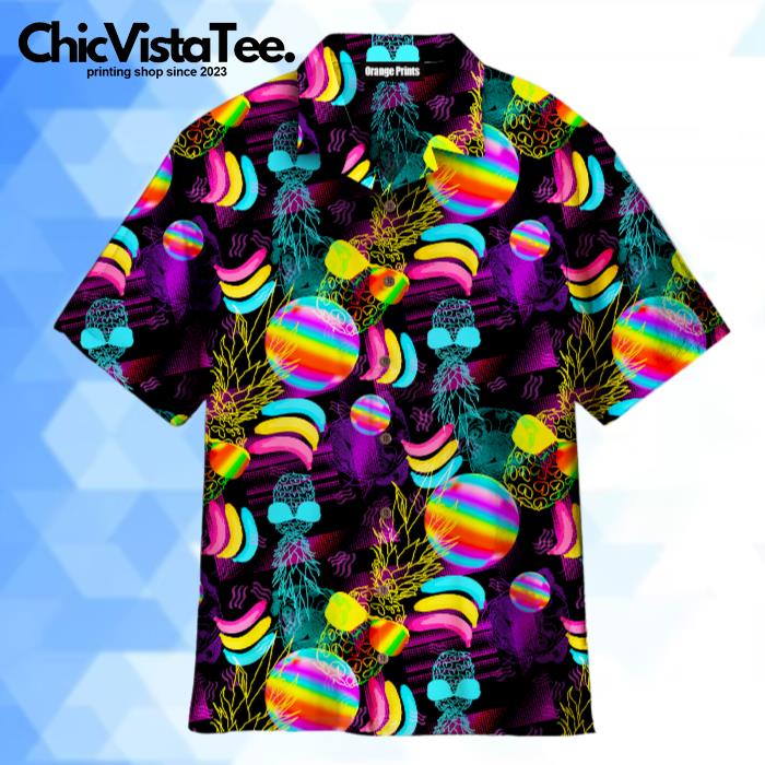 Neon Rainbow LGBT Tropical Hawaiian Shirt