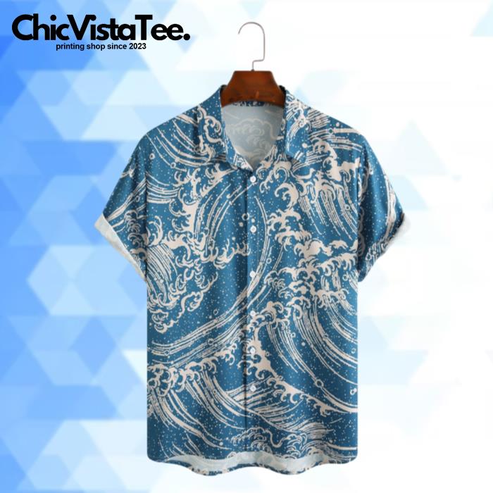 Ocean Great Waves Japanese Style Hawaiian Shirt