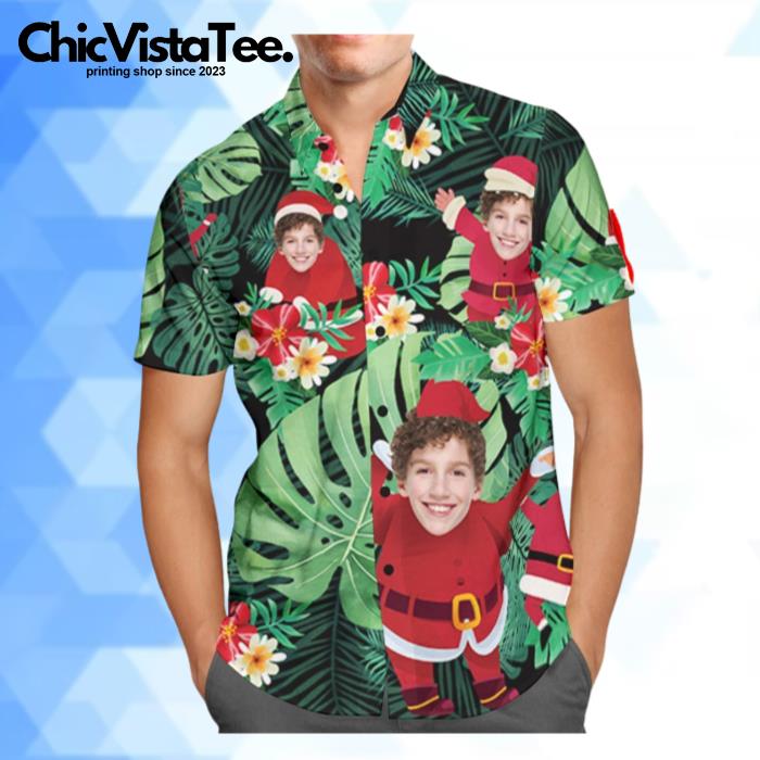 Personalized Christmas Stay Cool Santa Claus Holiday Hawaiian Shirt