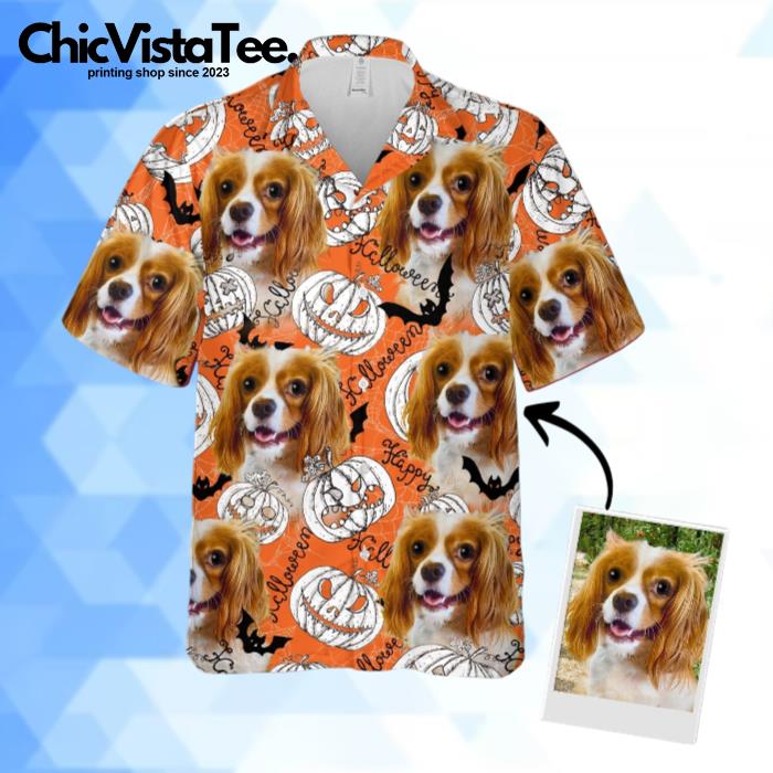 Personalized Gift For Pet Lovers Pumpkin Pattern NeonOrange Hawaiian Shirt