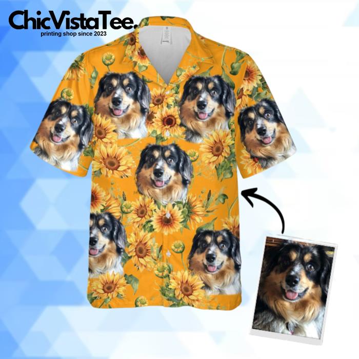 Personalized Gift For Pet Lovers Sunflower & Yellow Pattern Hawaiian Shirt