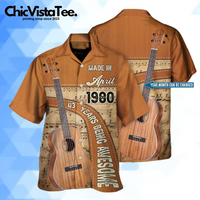 Personalized Guitar Love Years Of Being Awesome Hawaiian Shirt