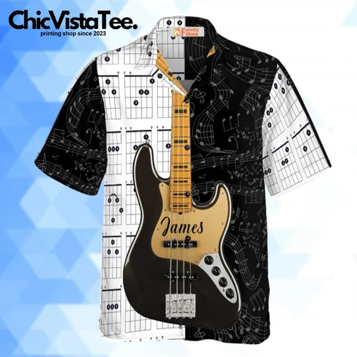 Personalized Name Guitar Custom Hawaiian Shirt