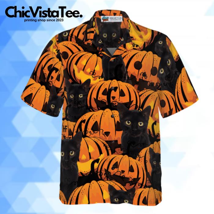 Pets And Halloween Pumpkin Custom Hawaiian Shirt