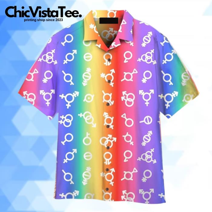 Pride Month Flag LGBT Rainbow Gender Hawaiian Shirt