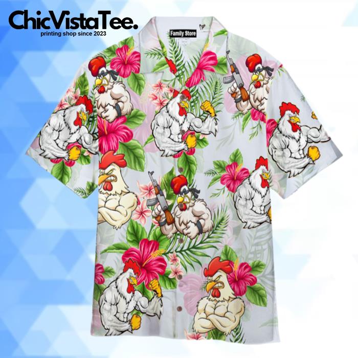 Rooster Fighter Custom Hawaiian Shirt