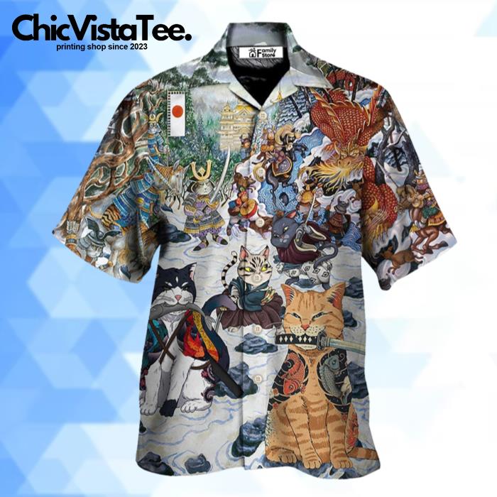Samurai Cats A Small Measure of Peace Hawaiian Shirt