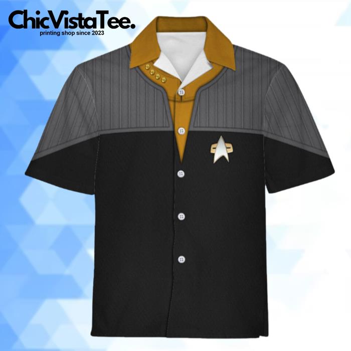 Star Trek Standard Uniform 2370s Operations Division Cool Hawaiian Shirt
