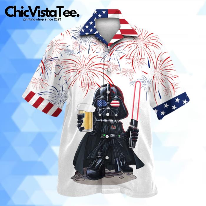 Star Wars Independence Day Darth Vader With Beer Hawaiian Shirt