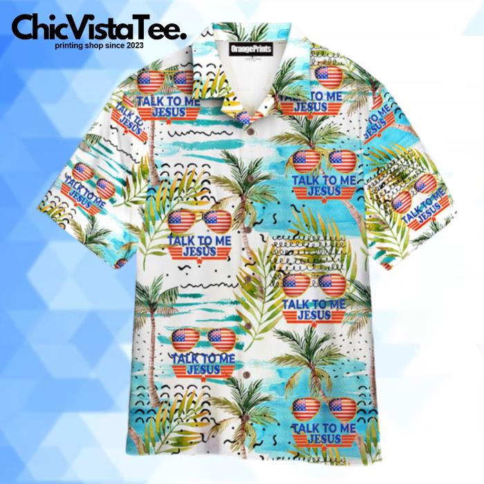 Talk To Me Jesus Glasses American Hawaiian Shirt