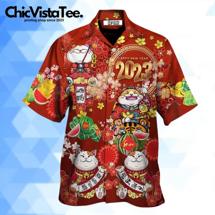 Tet Holiday Cat Happy New Year 2023 Hawaiian Shirt