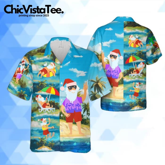 Tropical Santa Claus Christmas 3 Hawaiian Shirt