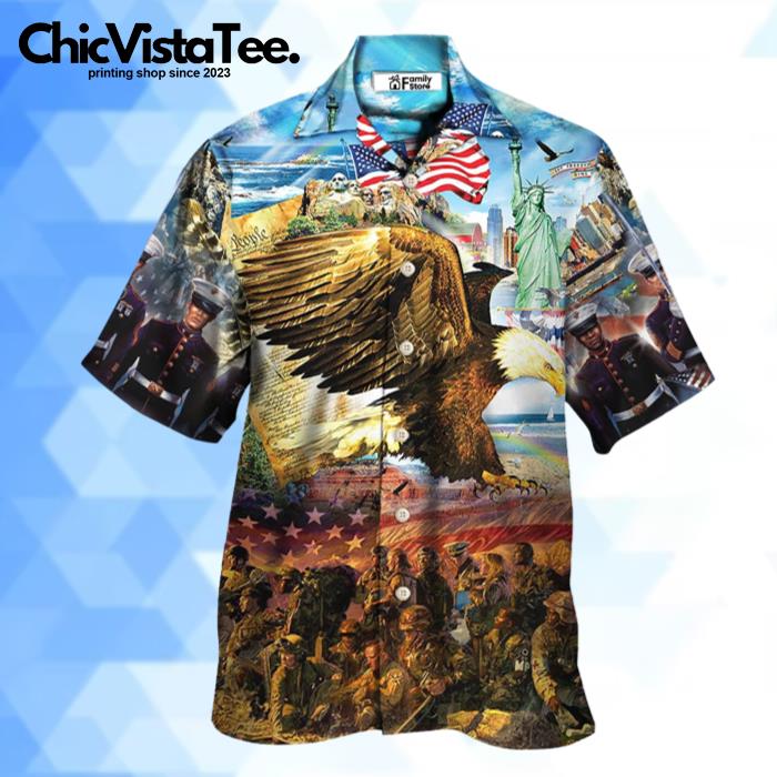 Veteran Call To Colors Freedom With Eagle Hawaiian Shirt