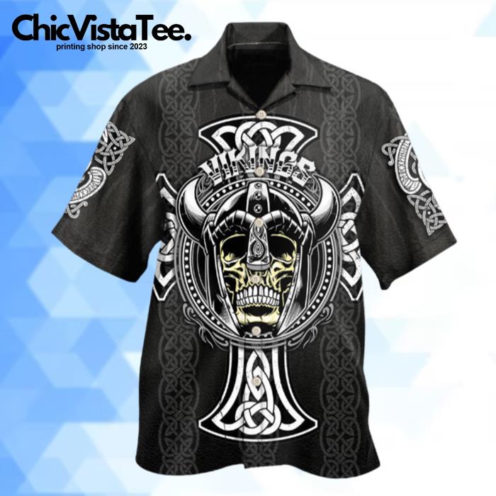 Viking Cool Pattern Black Style Hawaiian Shirt