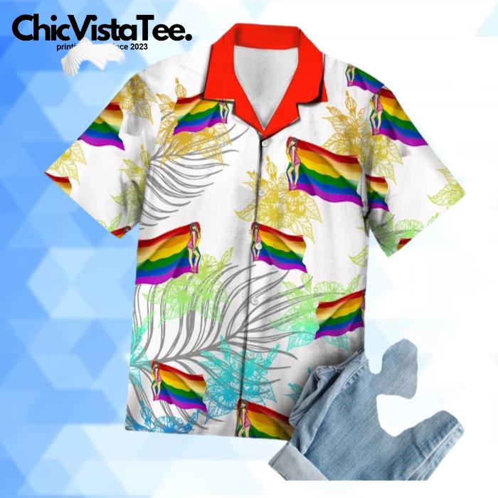 Watercolor Art LGBT Flag Love Is Love Summer Vacation Pattern Hawaiian Shirt