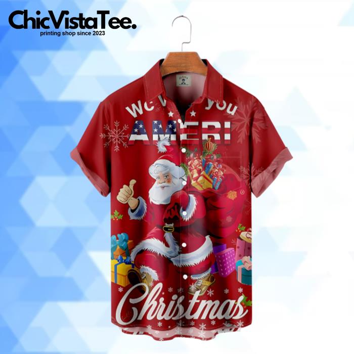 We Wish You Ameri Christmas Santa Claus Liked Hawaiian Shirt