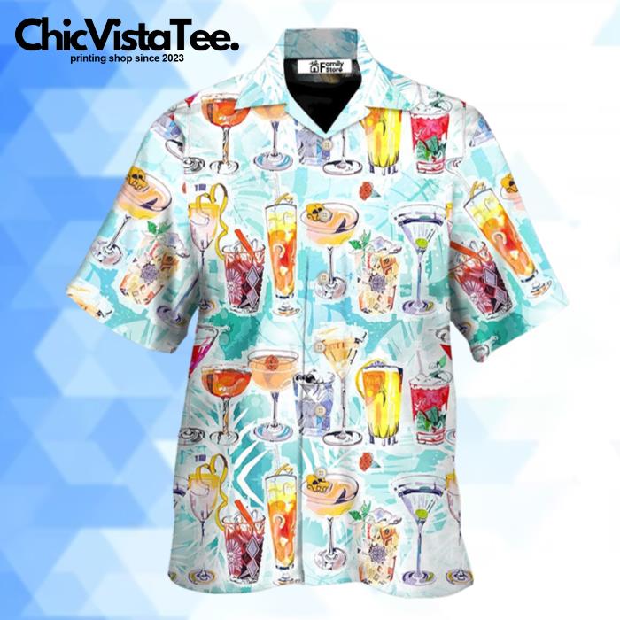 Wine Cocktail And Beach Tropical Hawaiian Shirt